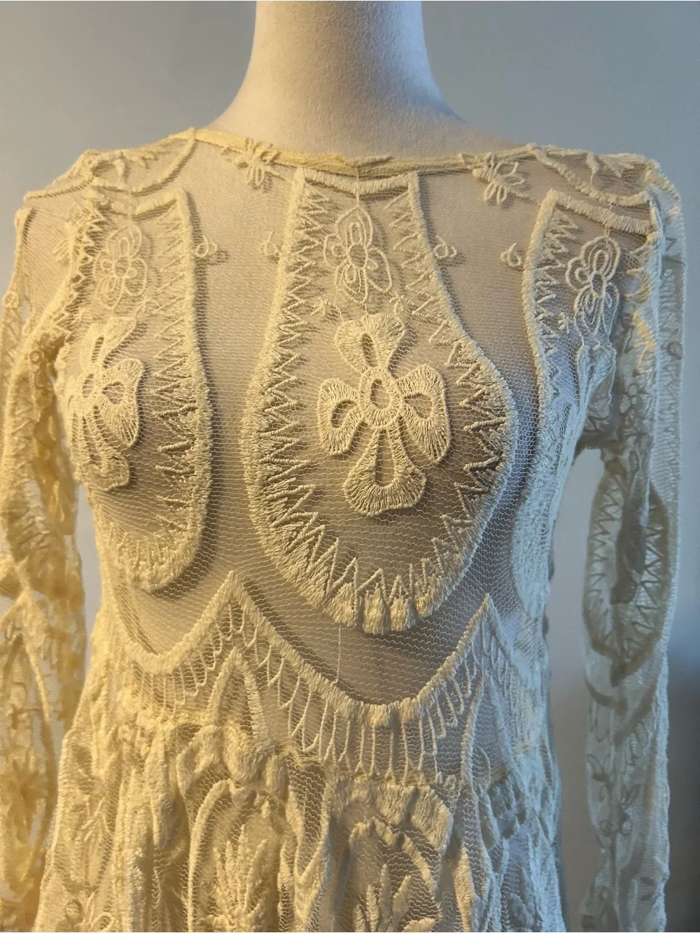 Free People ivory Lace Beach Cover-Up Dress
